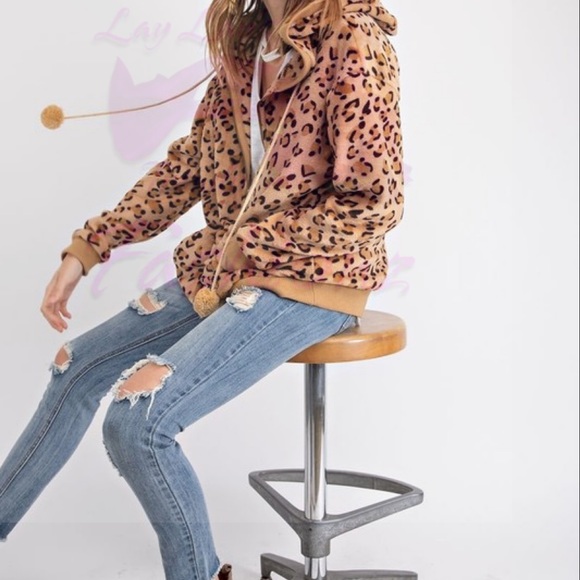 Animal Printed Fur Jacket- CAMAL - Picture 5 of 6